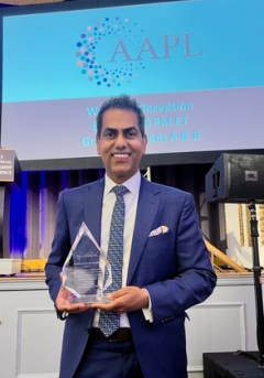 Dr. Sharma with Roger Schenke Award
